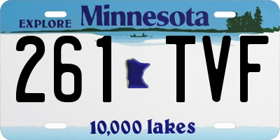 MN license plate 261TVF