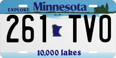 MN license plate 261TVO
