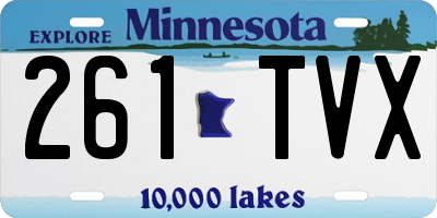 MN license plate 261TVX
