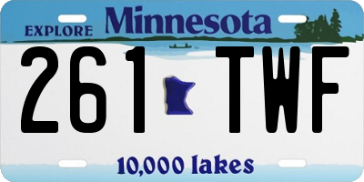 MN license plate 261TWF
