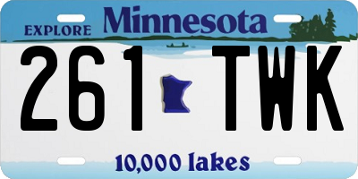 MN license plate 261TWK