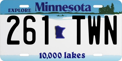 MN license plate 261TWN