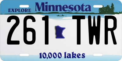 MN license plate 261TWR