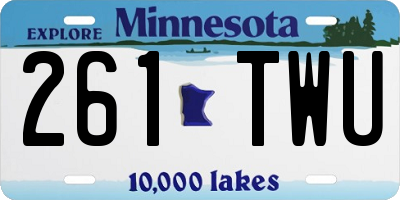 MN license plate 261TWU