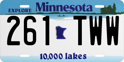 MN license plate 261TWW