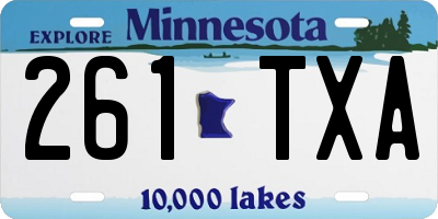 MN license plate 261TXA