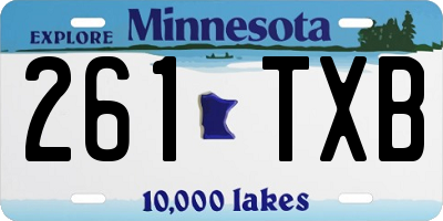 MN license plate 261TXB
