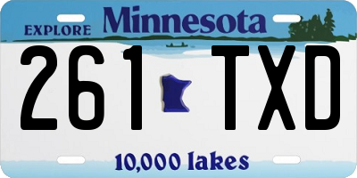 MN license plate 261TXD