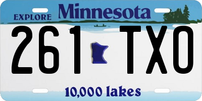 MN license plate 261TXO