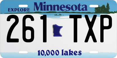 MN license plate 261TXP