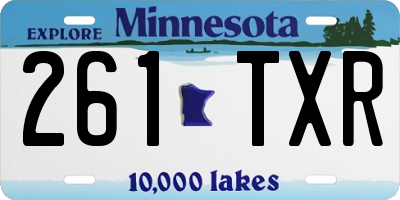 MN license plate 261TXR