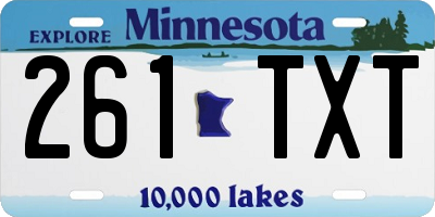 MN license plate 261TXT