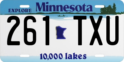 MN license plate 261TXU