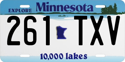 MN license plate 261TXV