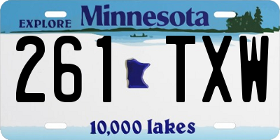 MN license plate 261TXW