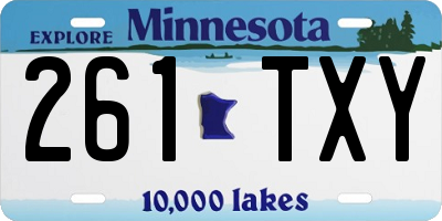 MN license plate 261TXY