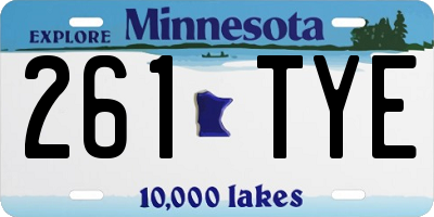 MN license plate 261TYE