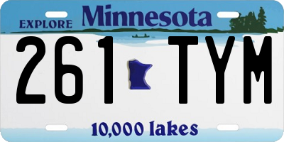 MN license plate 261TYM