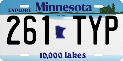 MN license plate 261TYP