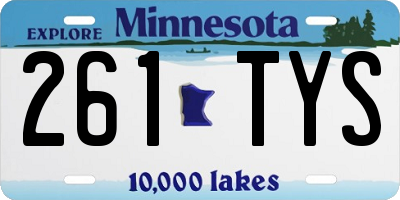 MN license plate 261TYS