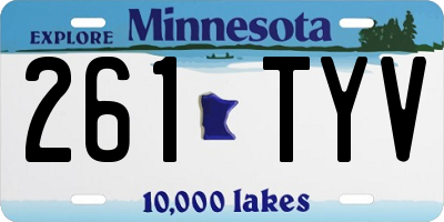 MN license plate 261TYV