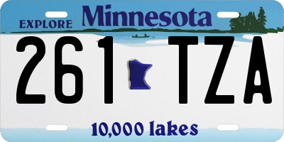 MN license plate 261TZA