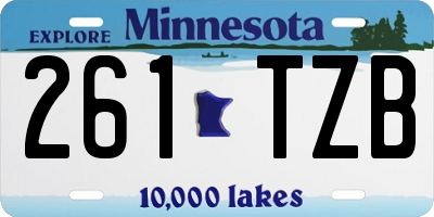MN license plate 261TZB