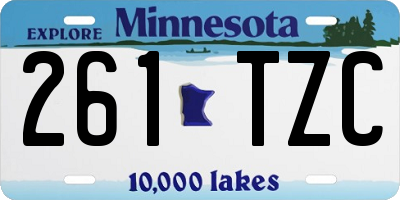 MN license plate 261TZC