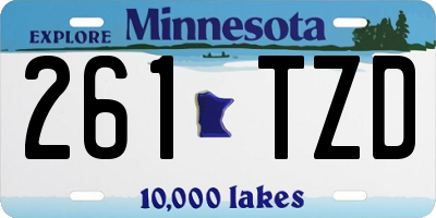 MN license plate 261TZD
