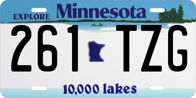 MN license plate 261TZG