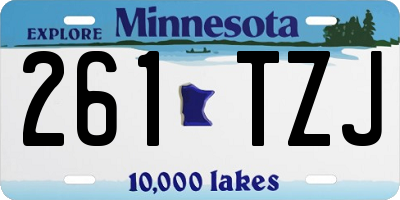 MN license plate 261TZJ
