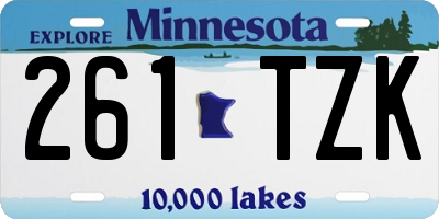 MN license plate 261TZK