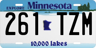 MN license plate 261TZM