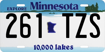 MN license plate 261TZS