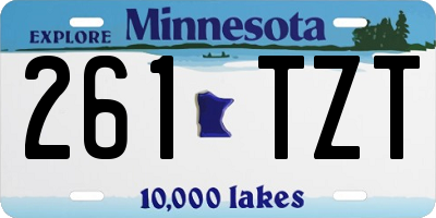 MN license plate 261TZT