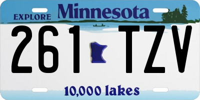 MN license plate 261TZV
