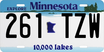 MN license plate 261TZW