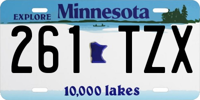 MN license plate 261TZX