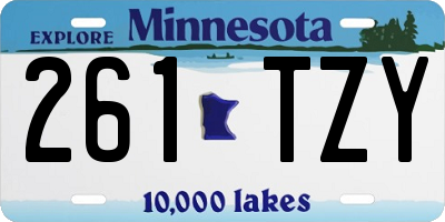 MN license plate 261TZY