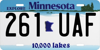 MN license plate 261UAF