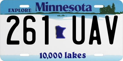 MN license plate 261UAV