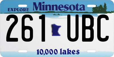 MN license plate 261UBC