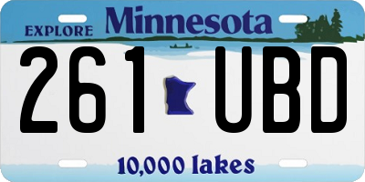 MN license plate 261UBD