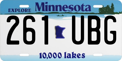 MN license plate 261UBG