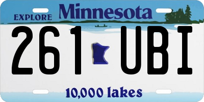 MN license plate 261UBI