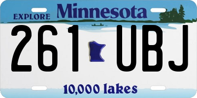 MN license plate 261UBJ