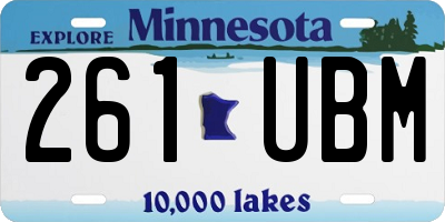 MN license plate 261UBM