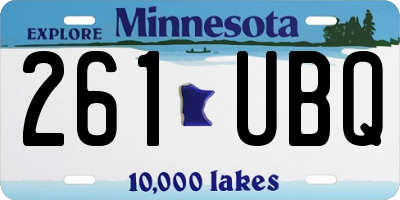 MN license plate 261UBQ