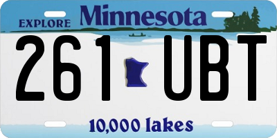 MN license plate 261UBT