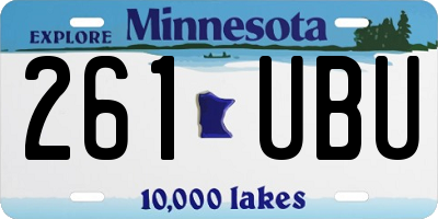 MN license plate 261UBU